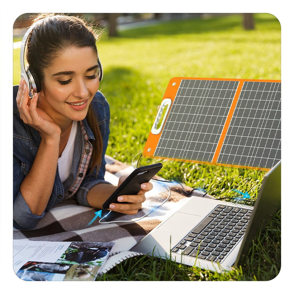 60W Foldable Solar Panel with DC Output - EV Nouv 