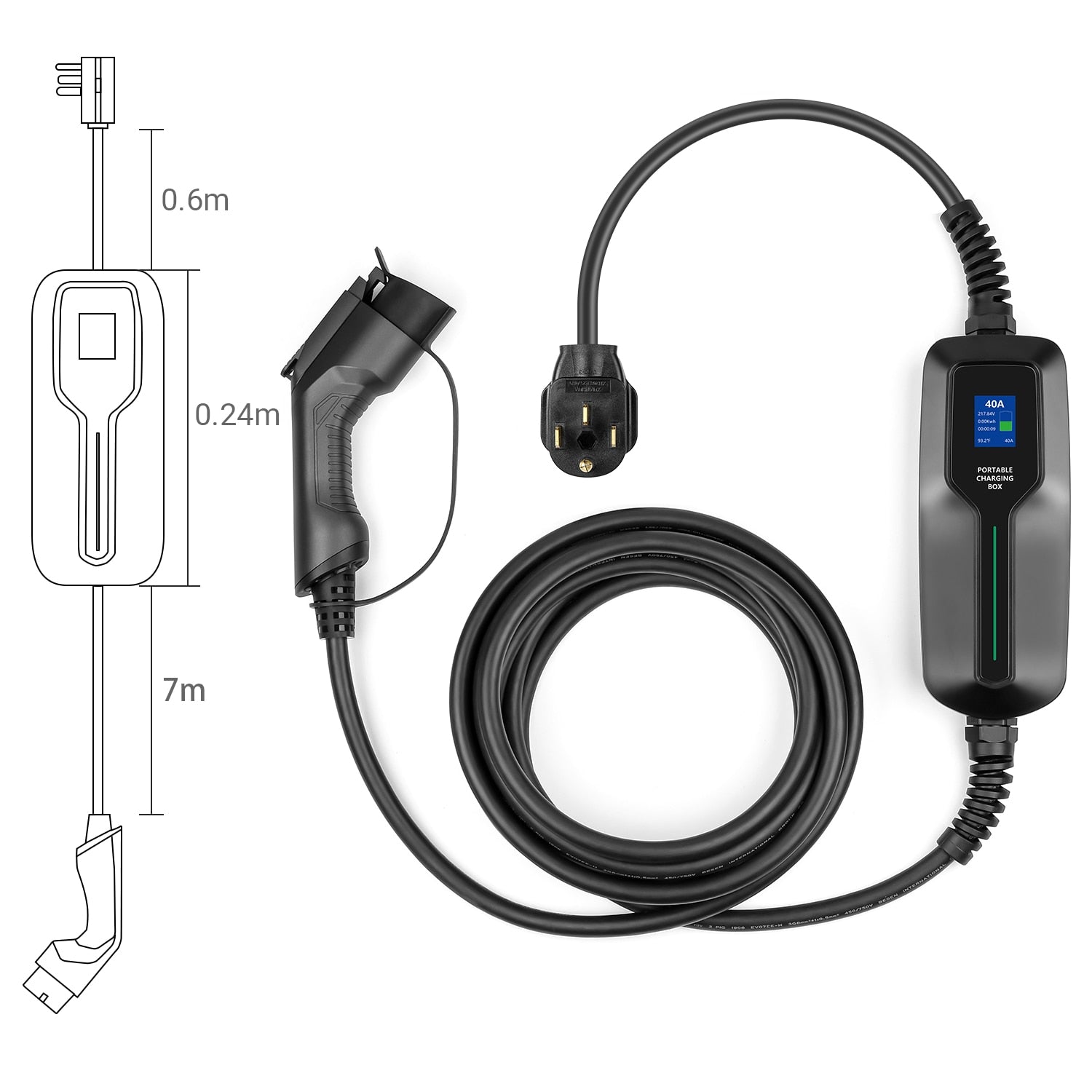 EVSE Charging Box with 7.6M Cable - EV Nouv 