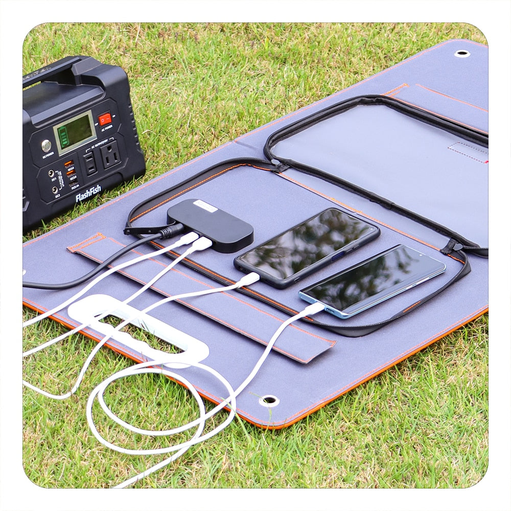 60W Foldable Solar Panel with DC Output - EV Nouv 